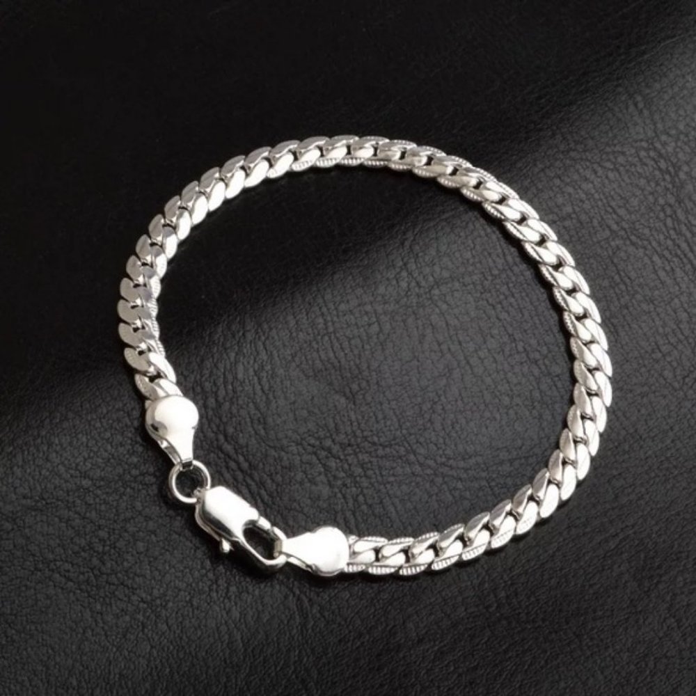 NEW SILVER BRAIDED SNAKE CHAIN BRACELET - Picture 3 of 4
